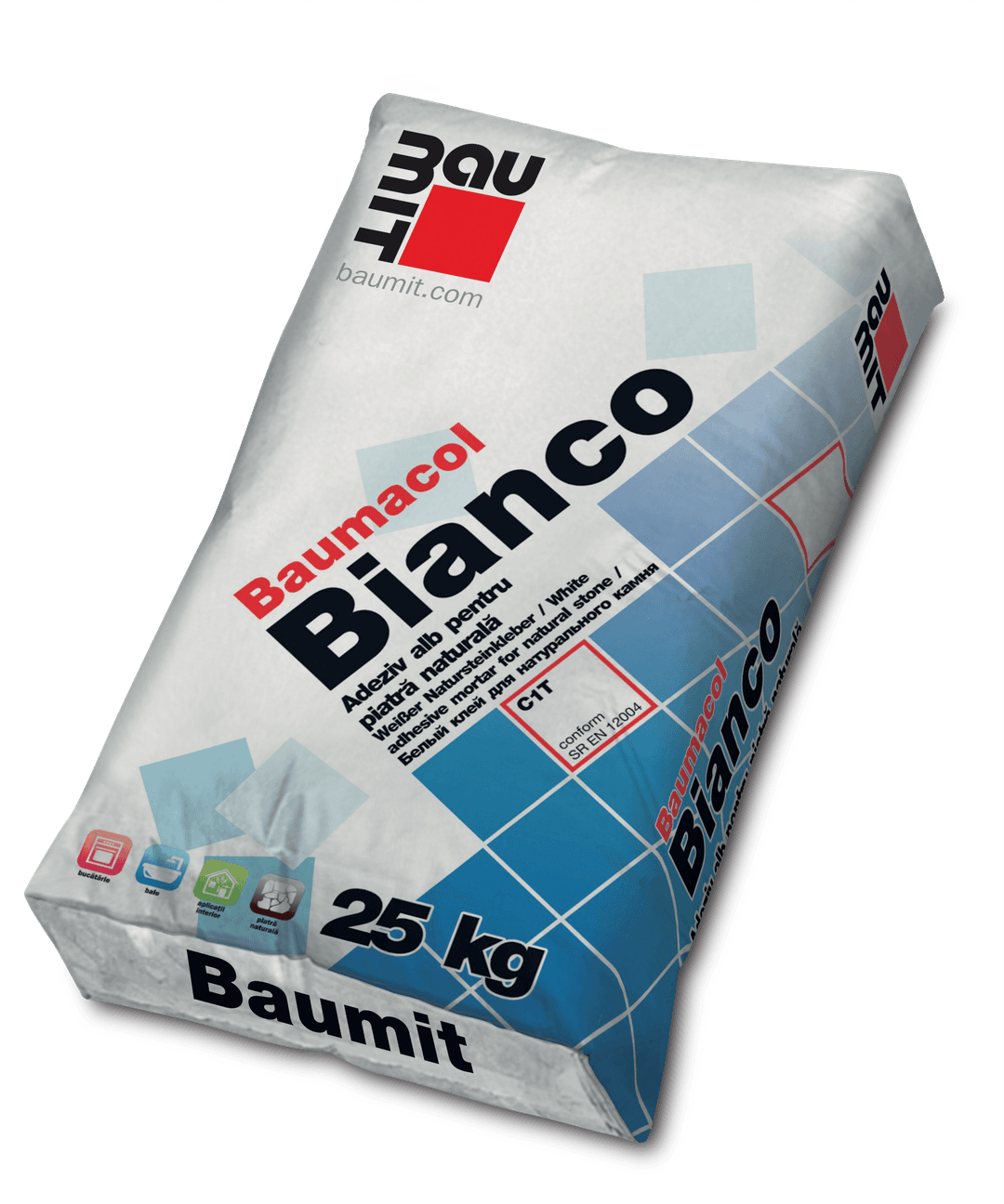 Baumit Adeziv Bianco pentru gresie si faianta (alb), int/ext 25kg