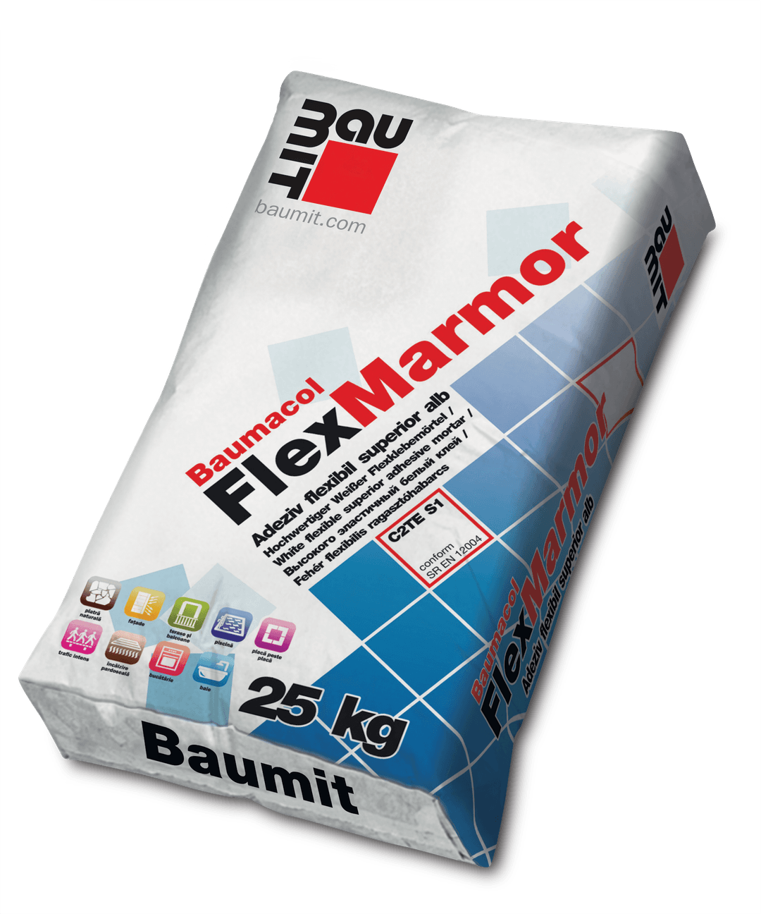 Baumit Adeziv FlexMarmor alb int/ext, 25 kg