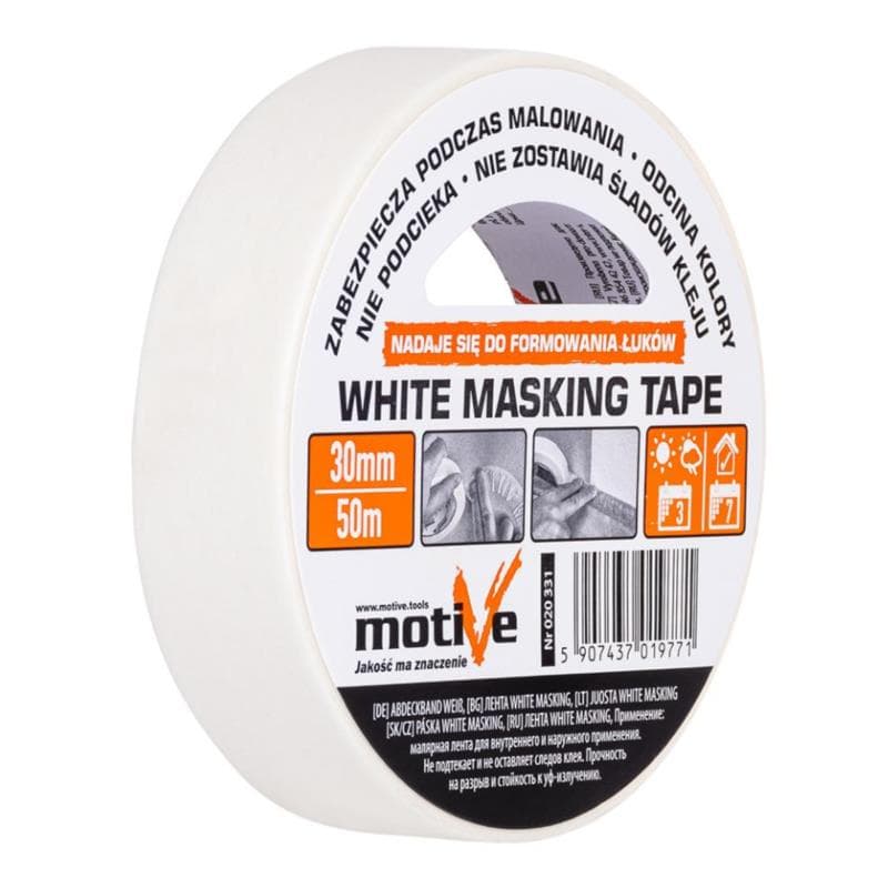 Banda MOTIVE  WHITE MASKING 30mmx50m  020331