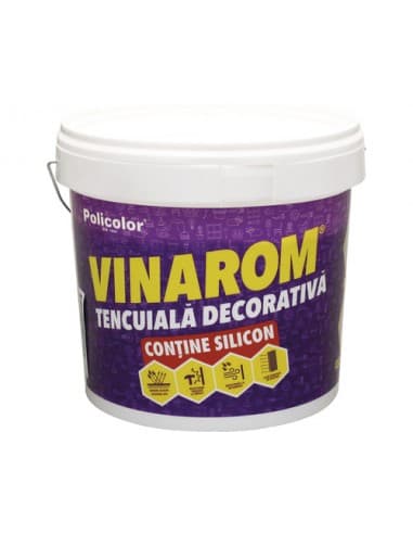 VINAROM R15 25kg 9-10m2, tencuiala decorativa cu Silicon Scoarta de copac