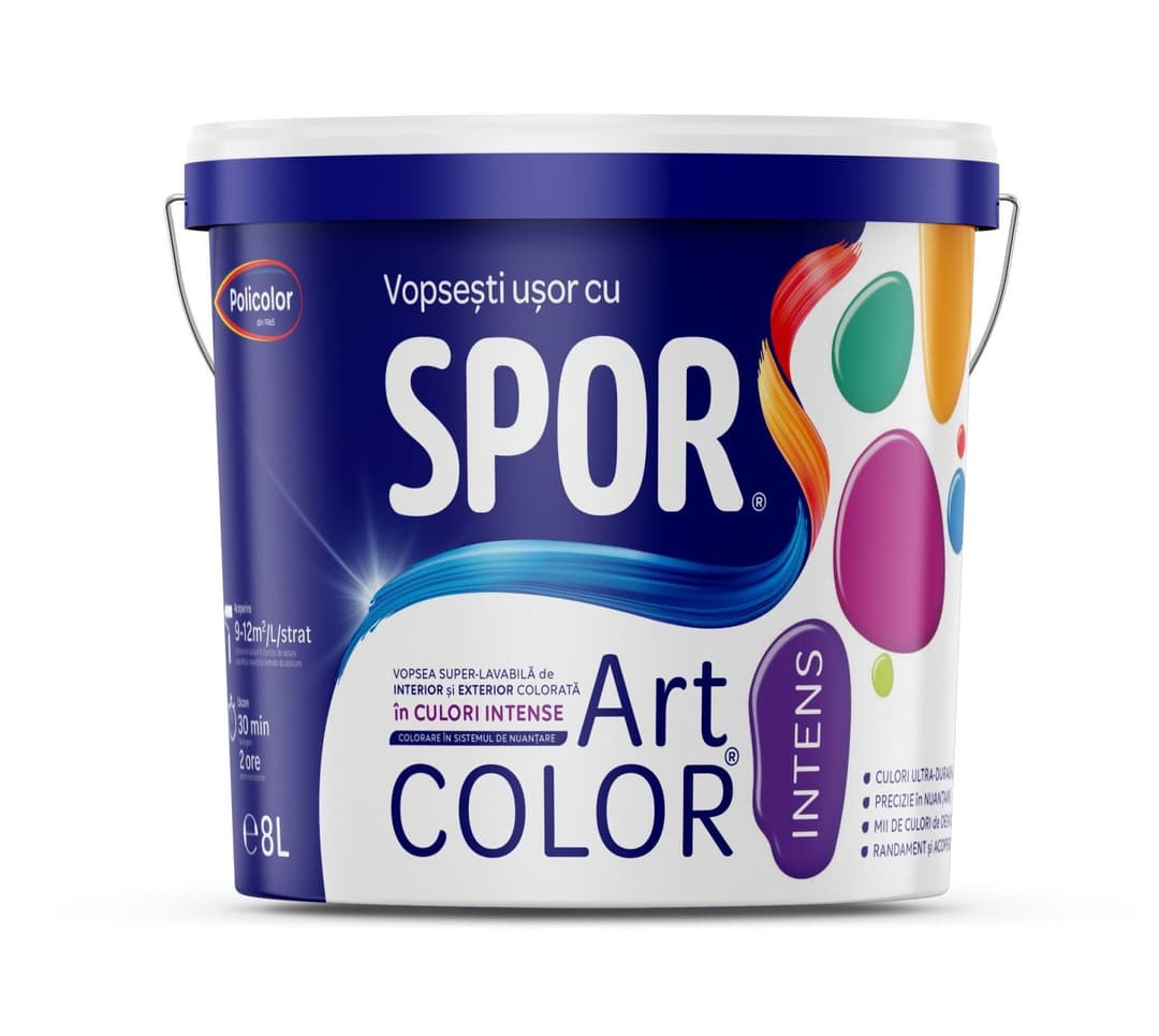 SPOR ArtColor INTENSE 8l, vopsea baza colorare pentru int. si ext.
