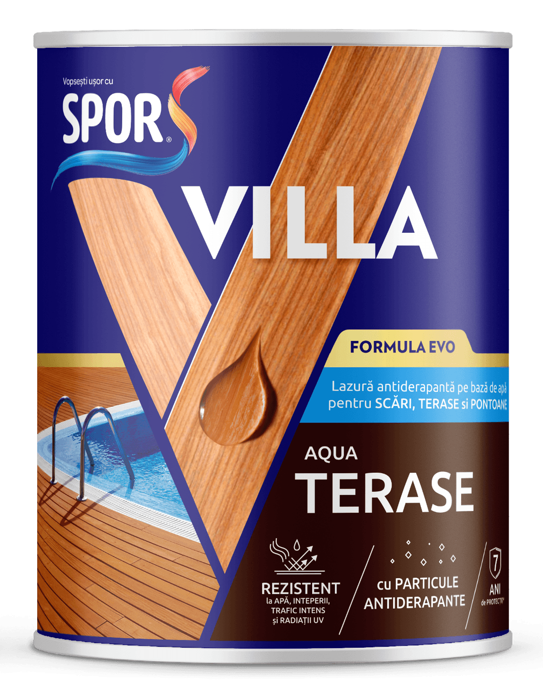 SPOR Villa Aqua TERASE 2.5l, lac incolor antiderapant pentru terase 