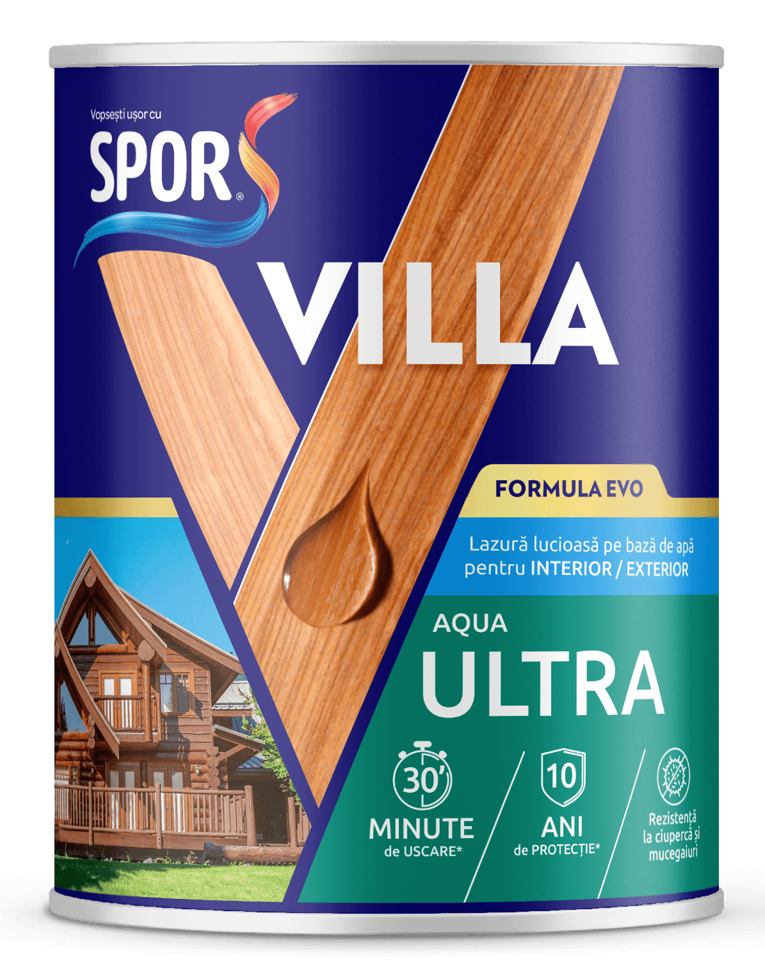 SPOR Villa ULTRA 0.75l INCOLOR, lac lucios pe baza de apa