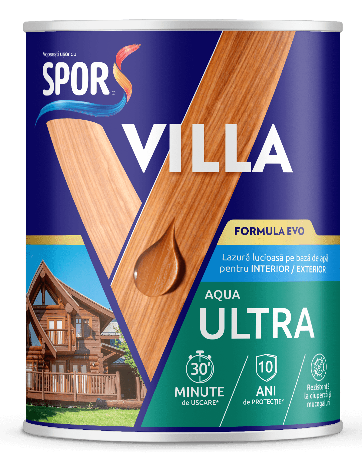 SPOR Villa ULTRA 0.75l INCOLOR, lac lucios pe baza de apa