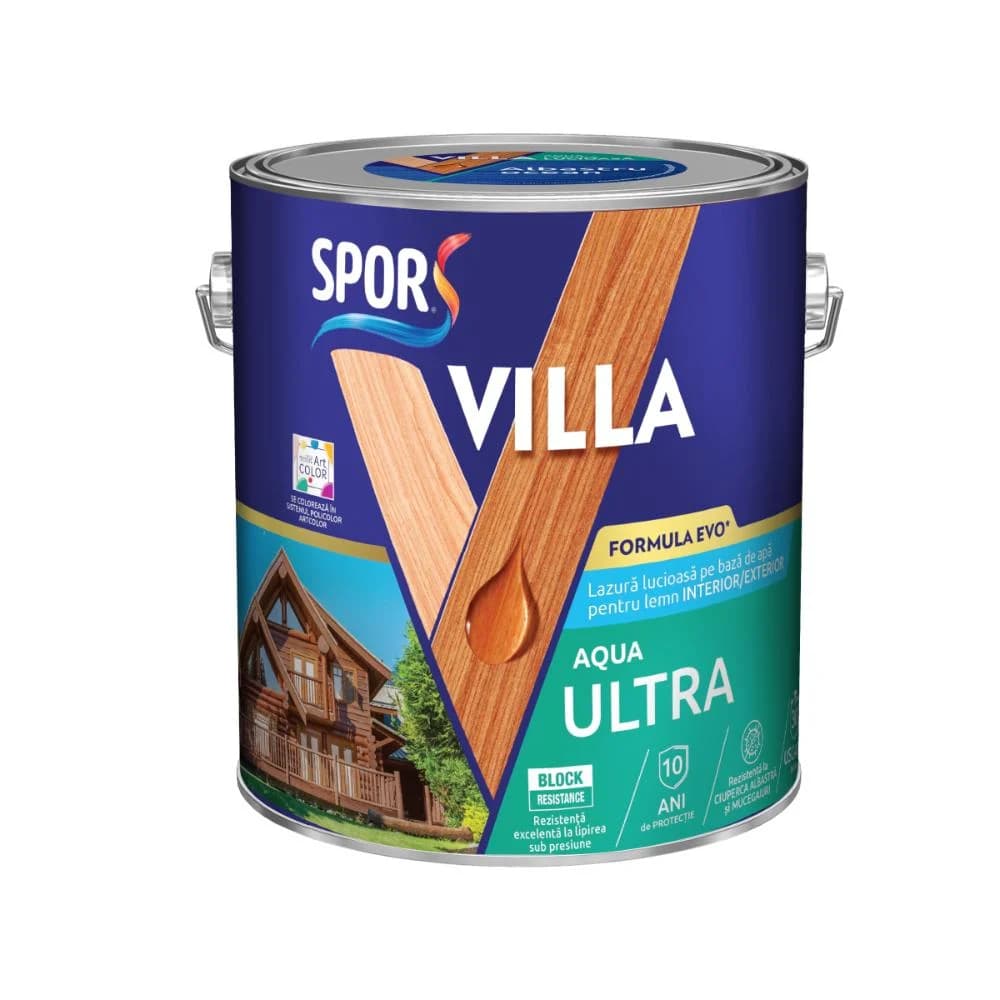 SPOR Villa ULTRA 2.5l GRI GLACIAR, lac lucios pe baza de apa