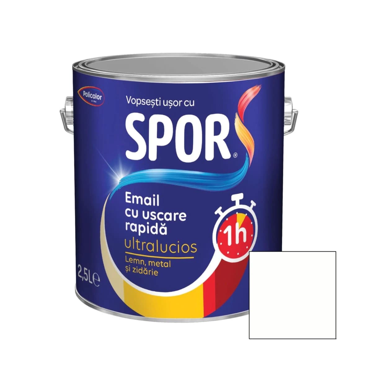 SPOR Email 2,5l  MAT ALB, cu uscare rapida 1h pe baza de solvent
